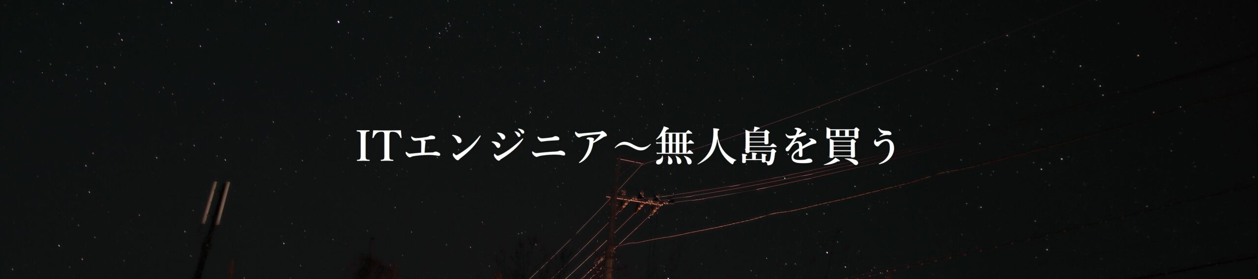 ITエンジニア～無人島を買う